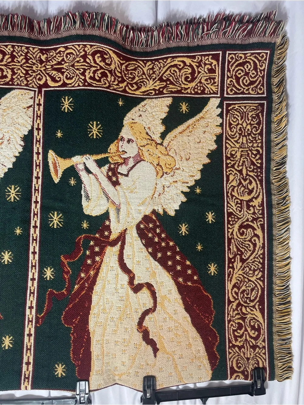 Goodwin Weavers Musical Angels Woven Tapestry Throw Blanket Cotton 70